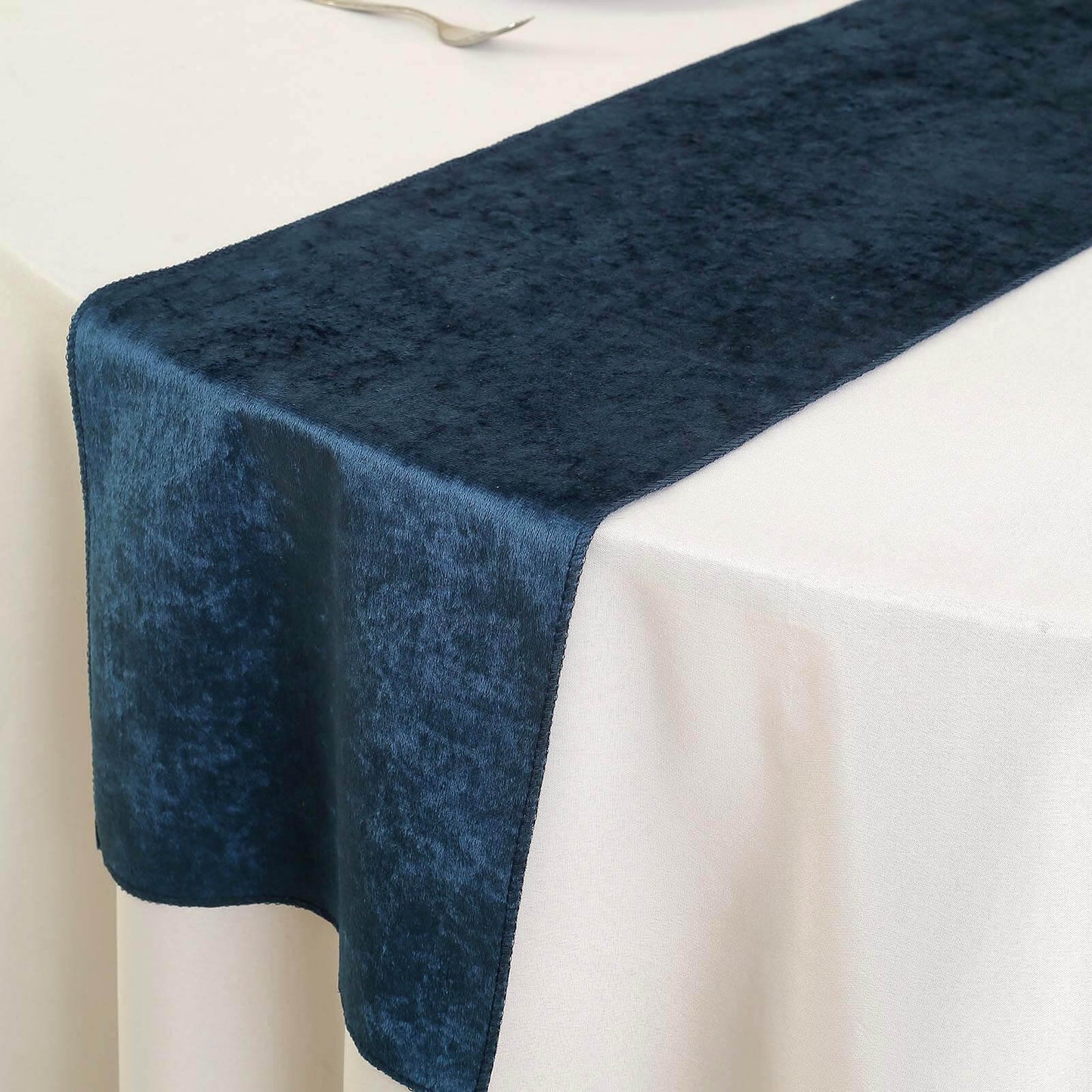 Premium Velvet 12"x108" Table Runner Navy Blue - Sheen Finish Reusable Table Decor - Linen Luxes