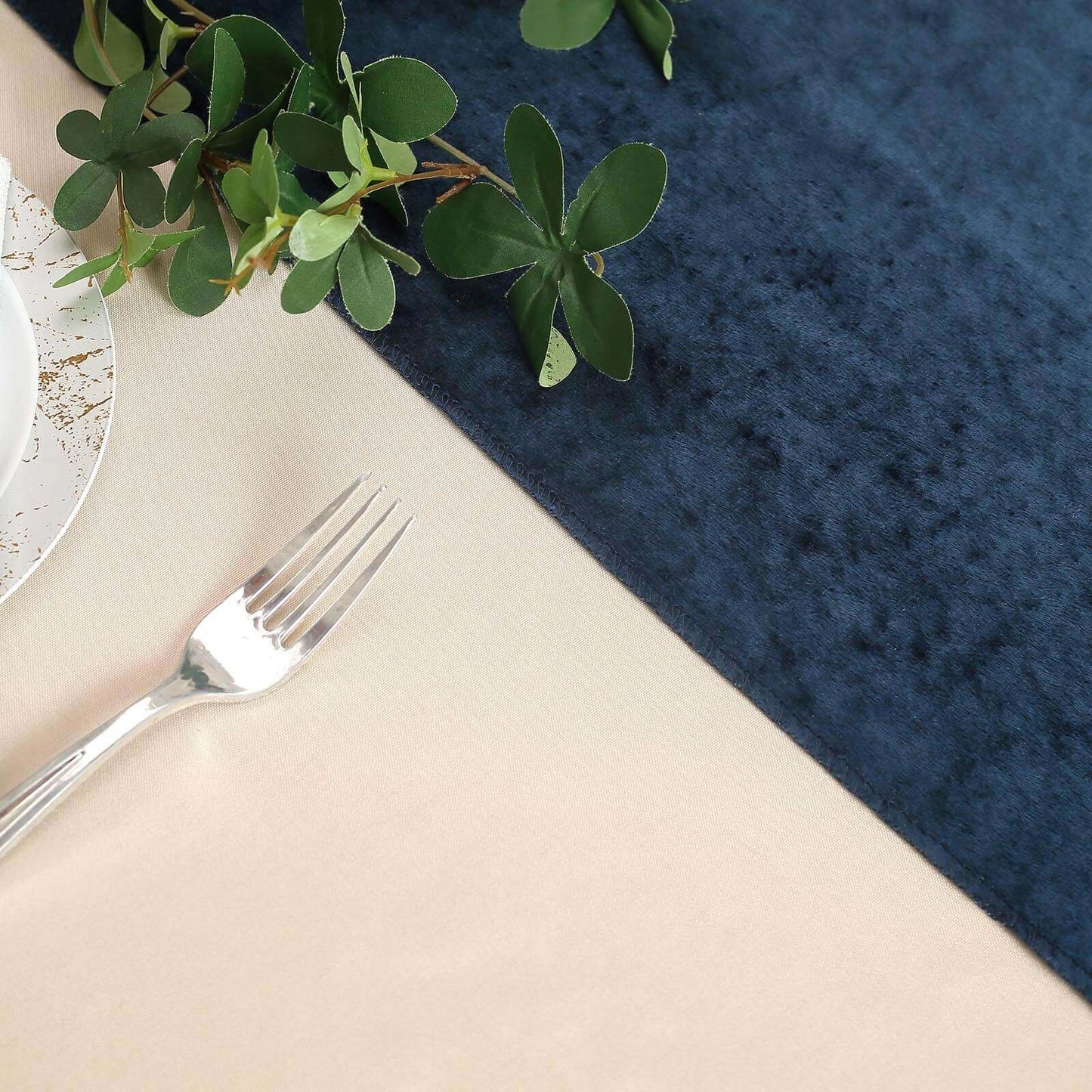 Premium Velvet 12"x108" Table Runner Navy Blue - Sheen Finish Reusable Table Decor - Linen Luxes