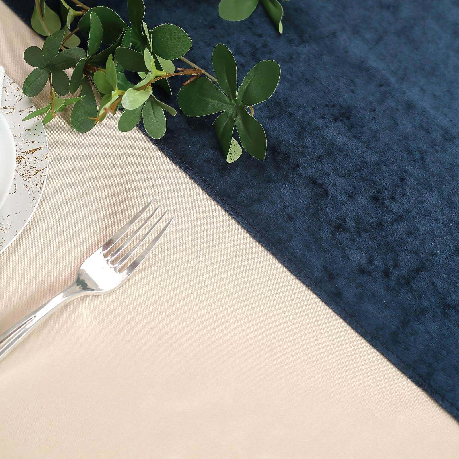 Premium Velvet 12"x108" Table Runner Navy Blue - Sheen Finish Reusable Table Decor - Linen Luxes