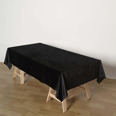 Premium Velvet 60"x102" Rectangle Tablecloth Black - Reusable & Soft Table Cover for Stylish Events - Linen Luxes