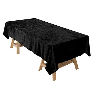 Premium Velvet 60"x102" Rectangle Tablecloth Black - Reusable & Soft Table Cover for Stylish Events - Linen Luxes