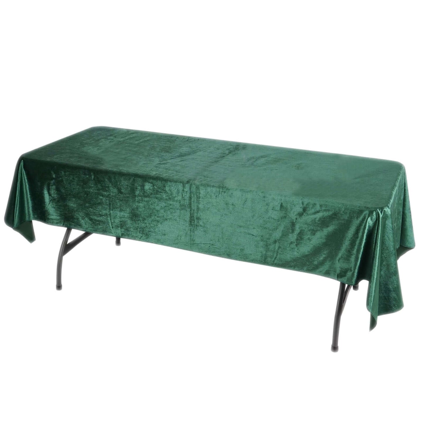 Premium Velvet 60"x102" Rectangle Tablecloth Hunter Emerald Green - Reusable & Soft Table Cover - Linen Luxes