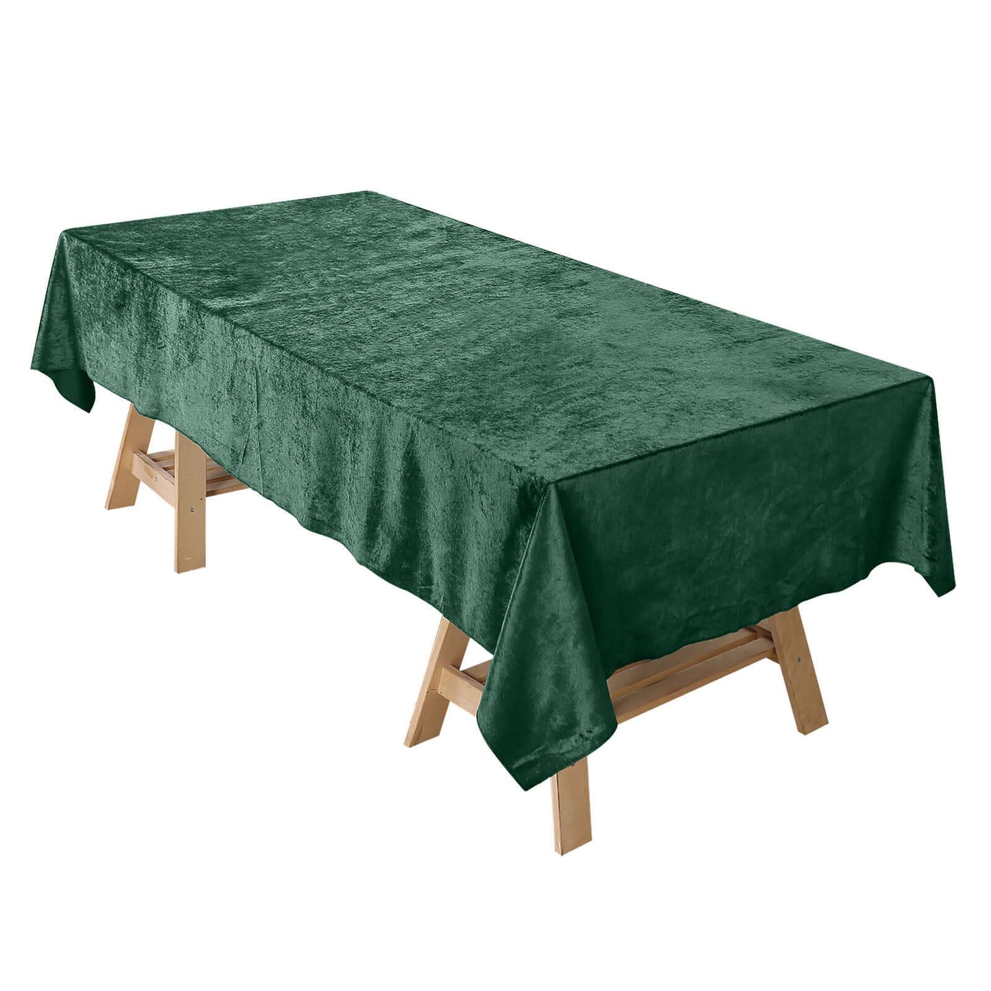 Premium Velvet 60"x102" Rectangle Tablecloth Hunter Emerald Green - Reusable & Soft Table Cover - Linen Luxes