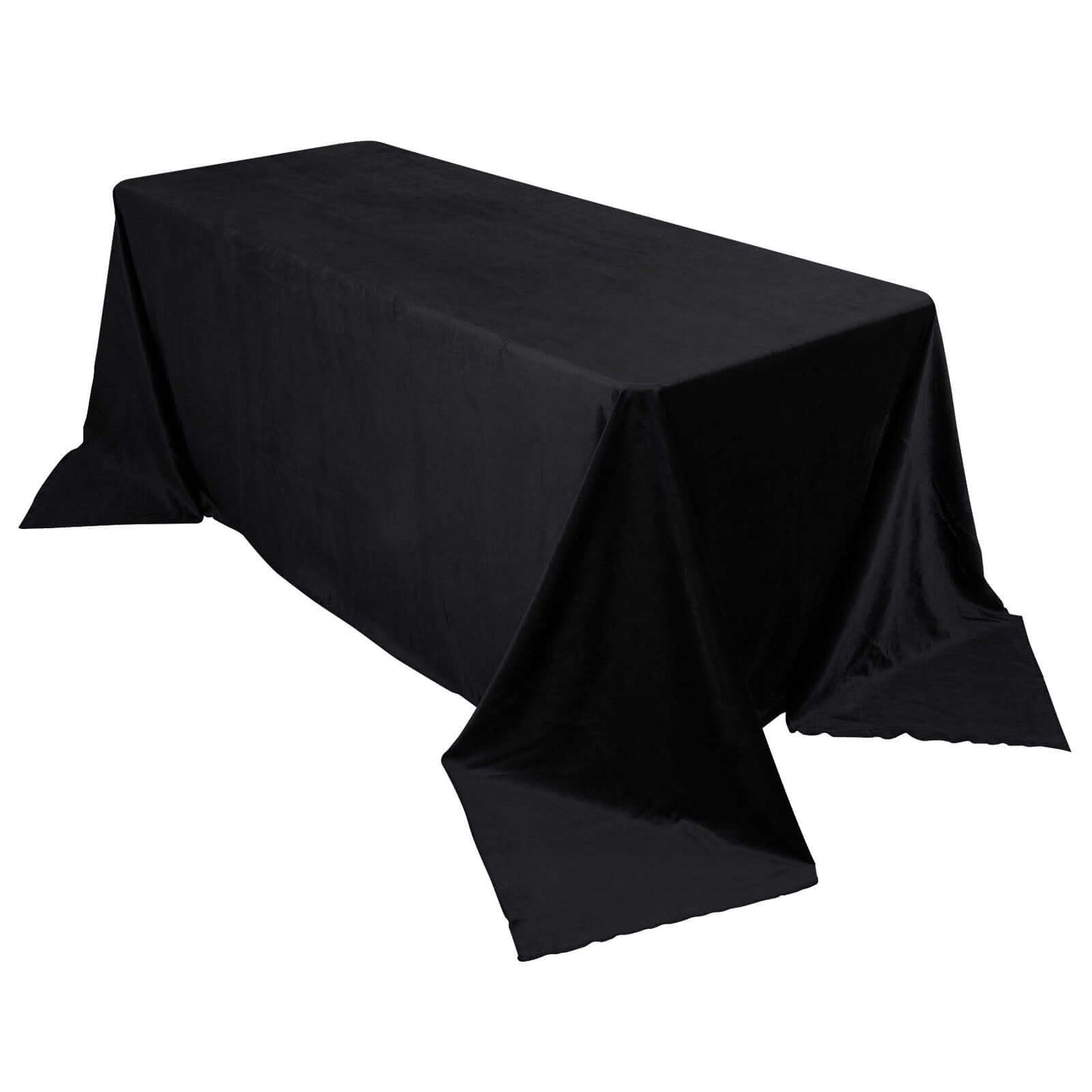 Premium Velvet 90"x132" Rectangle Tablecloth Black - Reusable Soft & Polished Seamless Table Cover for Luxury Weddings & Events - Linen Luxes