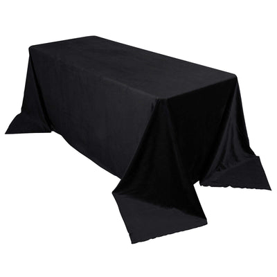Premium Velvet 90"x132" Rectangle Tablecloth Black - Reusable Soft & Polished Seamless Table Cover for Luxury Weddings & Events - Linen Luxes