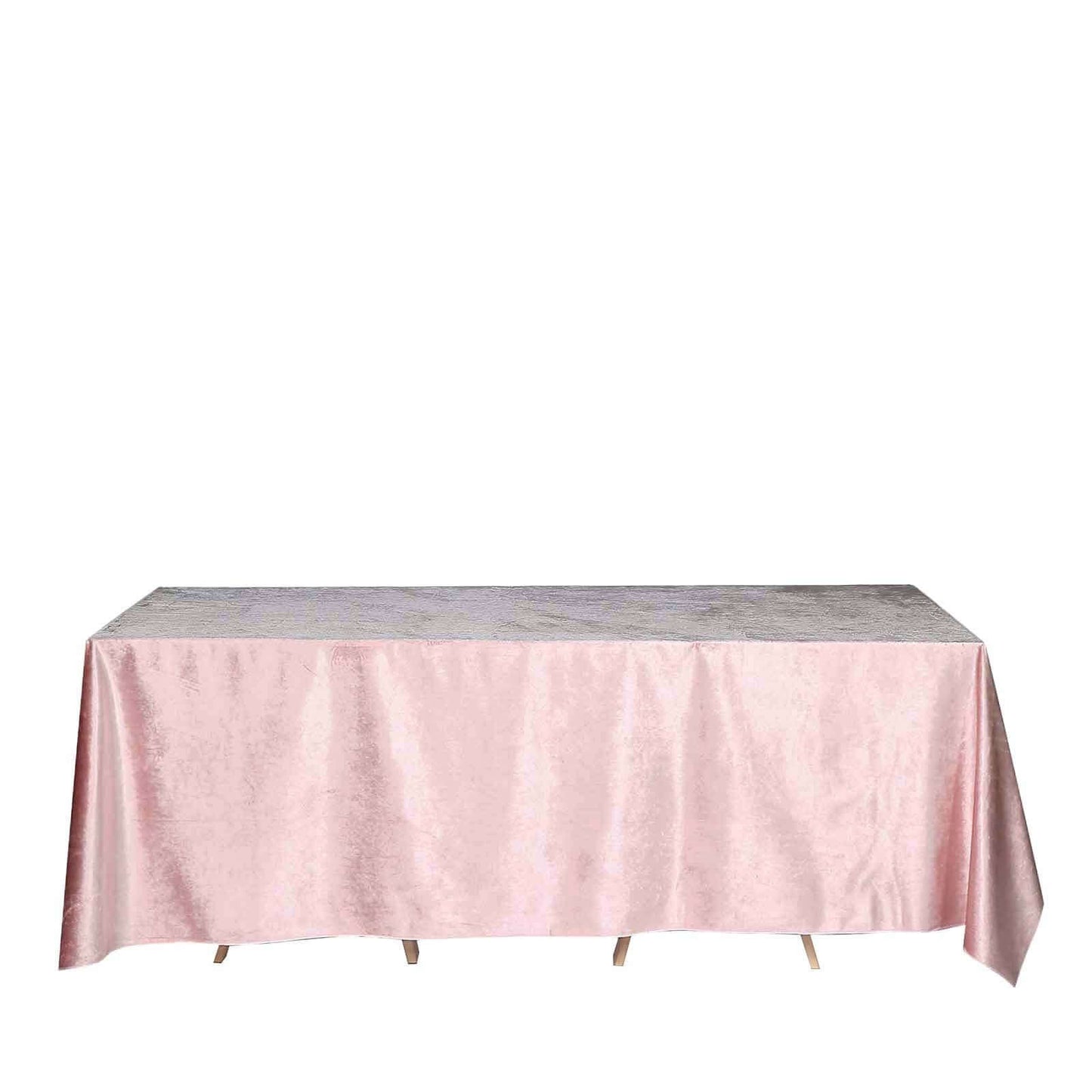 Premium Velvet 90"x132" Rectangle Tablecloth Blush - Reusable Soft & Seamless Table Cover - Linen Luxes