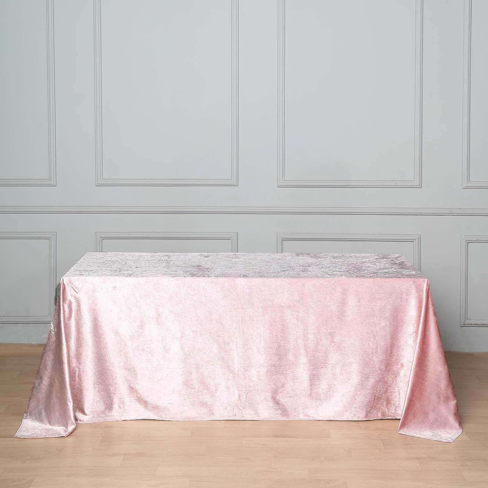 Premium Velvet 90"x132" Rectangle Tablecloth Blush - Reusable Soft & Seamless Table Cover - Linen Luxes