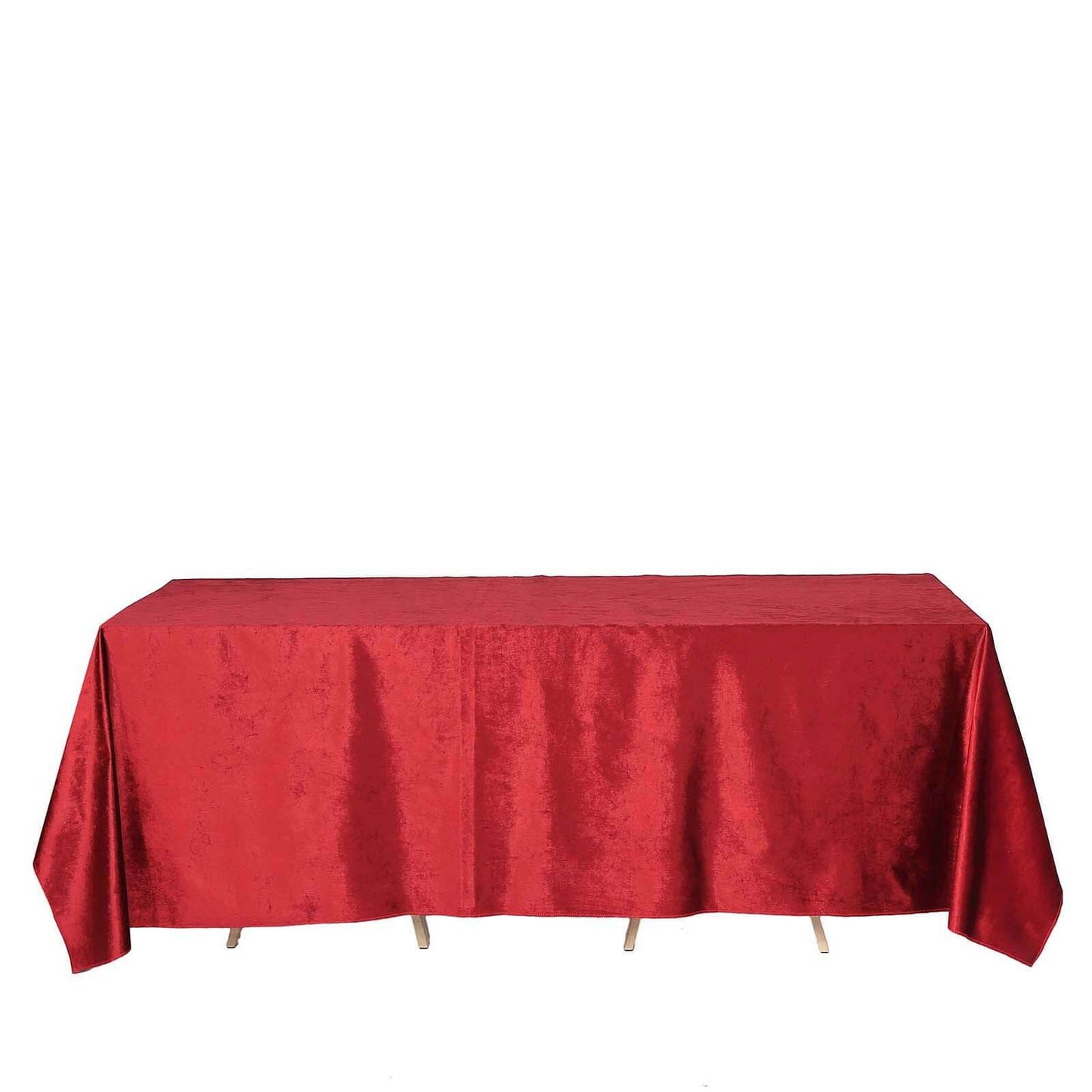 Premium Velvet 90"x132" Rectangle Tablecloth Burgundy - Reusable Soft & Seamless Table Cover - Linen Luxes