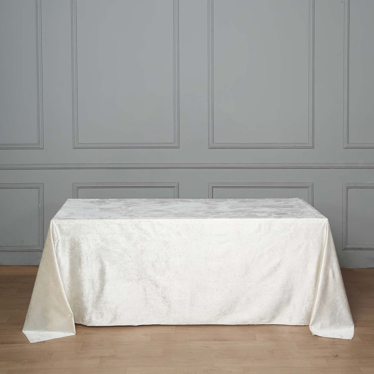 Premium Velvet 90"x132" Rectangle Tablecloth Ivory - Reusable Soft & Seamless Table Cover - Linen Luxes