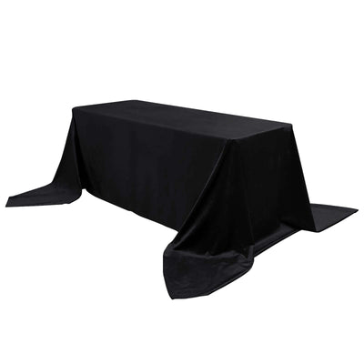 Premium Velvet 90"x156" Rectangle Tablecloth Black - Reusable Soft & Stylish Seamless Table Cover for Sophisticated Weddings & Events - Linen Luxes