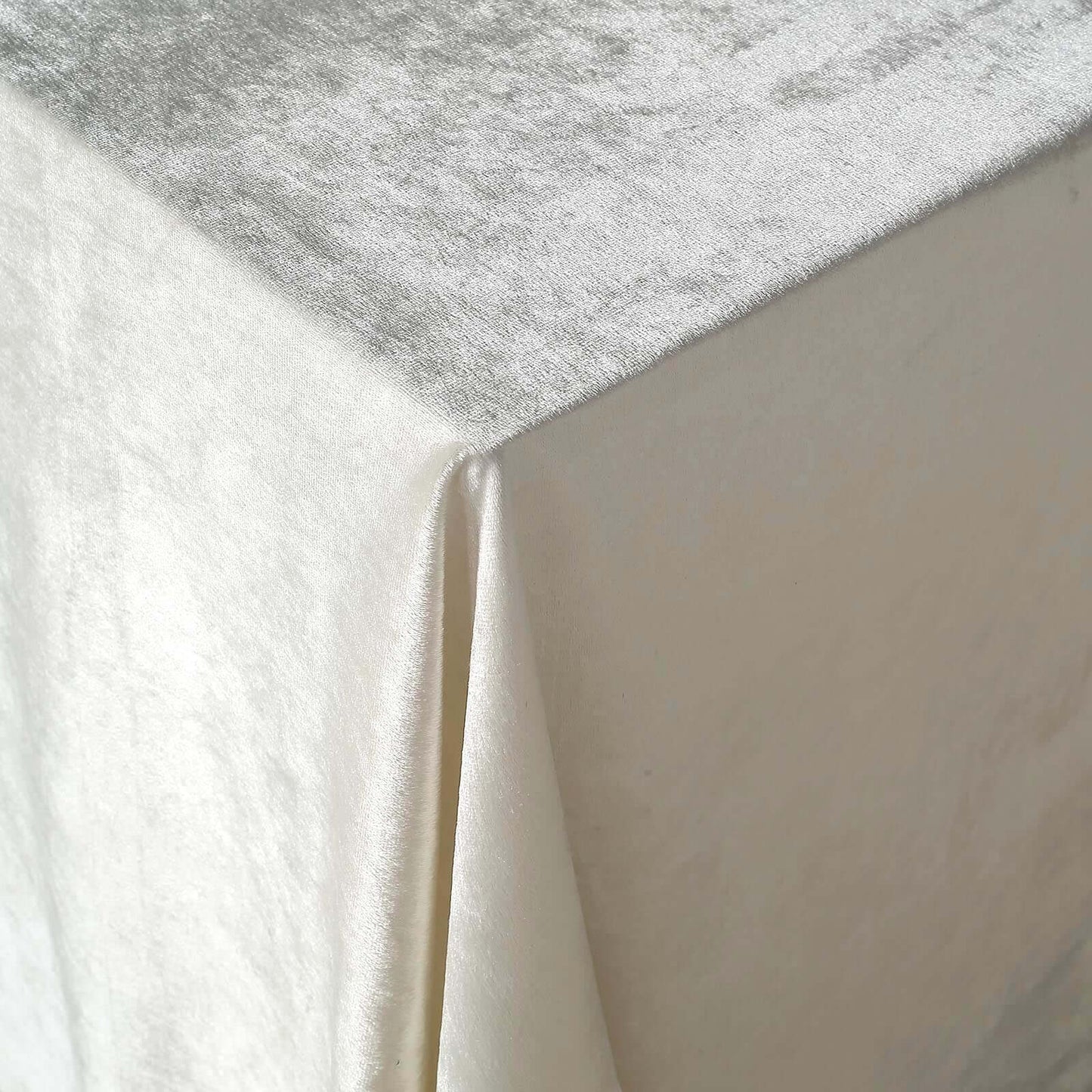 Premium Velvet 90"x156" Rectangle Tablecloth Ivory - Reusable Soft & Seamless Table Cover - Linen Luxes