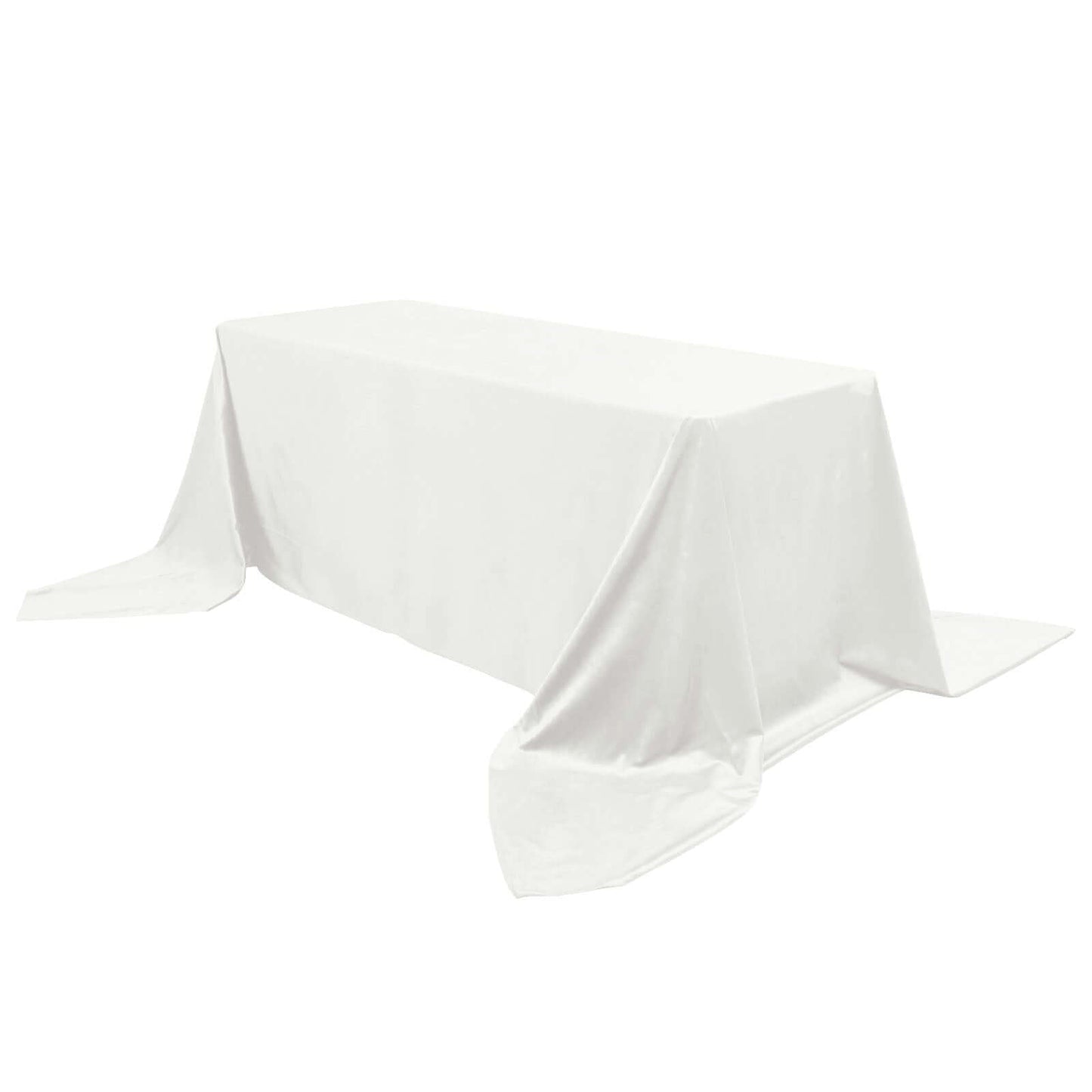Premium Velvet 90"x156" Rectangle Tablecloth Ivory - Reusable Soft & Seamless Table Cover - Linen Luxes