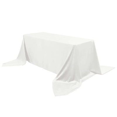 Premium Velvet 90"x156" Rectangle Tablecloth Ivory - Reusable Soft & Seamless Table Cover - Linen Luxes