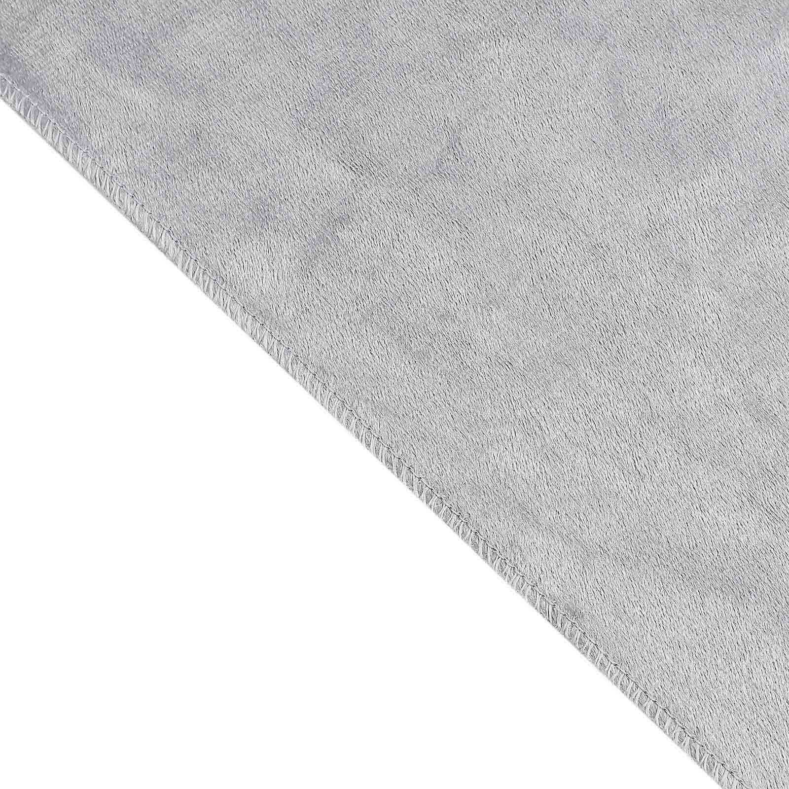 Premium Velvet 90"x156" Rectangle Tablecloth Silver - Reusable Soft & Seamless Table Cover - Linen Luxes