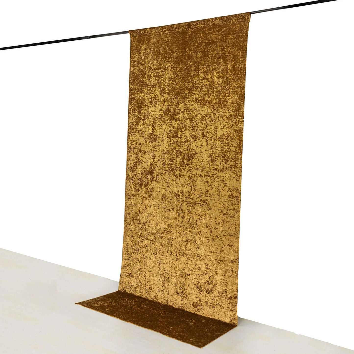Gold Crushed Velvet Backdrop Curtain â€“ 5ft x 12ft Event Drape with Rod Pocket, Privacy Panel for Photo Booths & Events