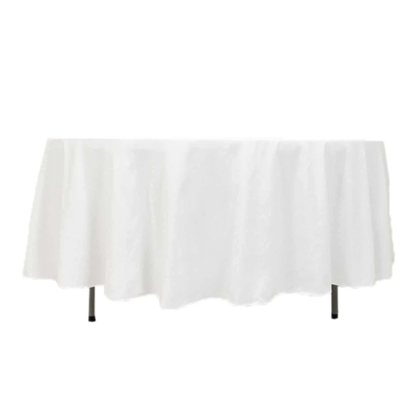 Cotton Blend 108" Round Tablecloth White - Wrinkle-Resistant Design for Versatile Table Settings