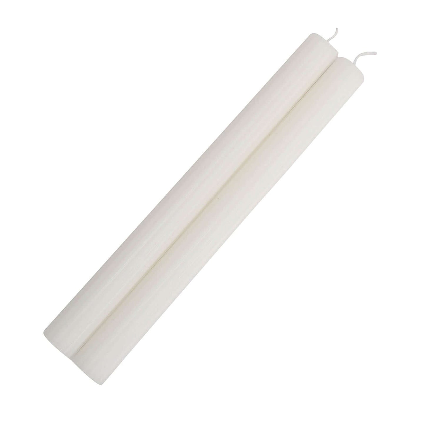 5-Pack Taper Candles Ribbed Wick Ribbon Wax Design White - Premium Unscented Dinner Candles 9"