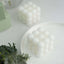 2-Pack Decorative Paraffin Wax Candles Bubble Cube Design White - Unscented Long Burning Pillar Candle Set 2"