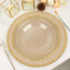 10-Pack Plastic Dinner Plates in Clear with Gold Scalloped Rim - Disposable Party Plates 9"