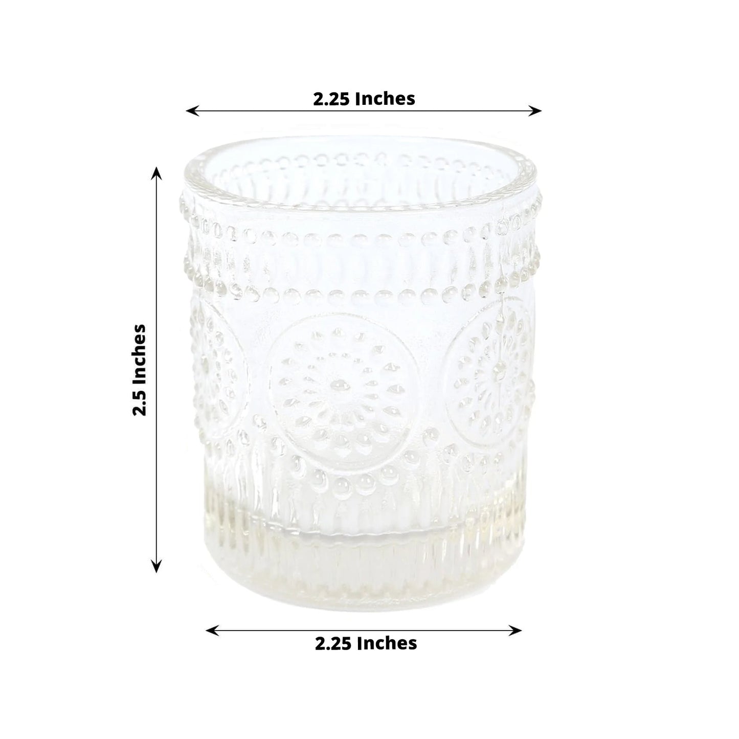 6-Pack Clear Glass Votive Tealight Holders - Stylish Primrose Design for Weddings & DÃ©cor