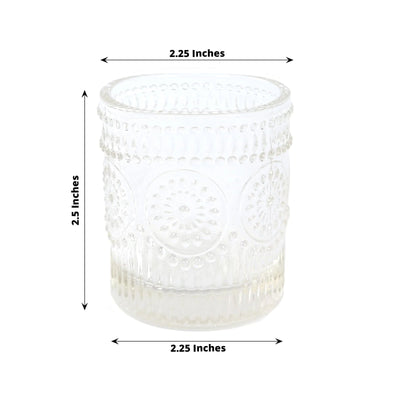 6-Pack Clear Glass Votive Tealight Holders - Stylish Primrose Design for Weddings & DÃ©cor