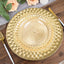 6-Pack Plastic Round Charger Plates 13" in Gold with Diamond Pattern, Sparkling Disposable Dinner Charger Tableware