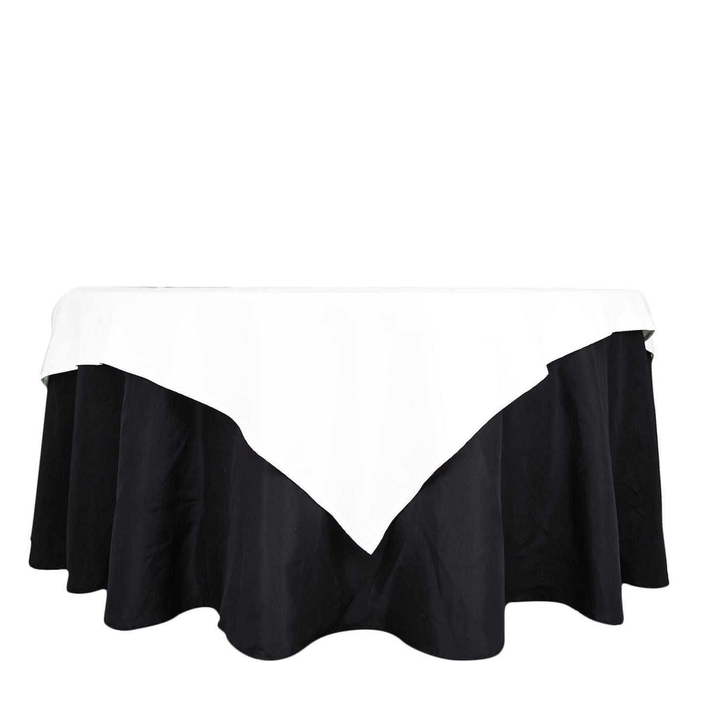 100% Cotton 54"x54" Table Overlay Square Tablecloth White Linen - Sophisticated, Soft & Breathable Fabric Table Topper