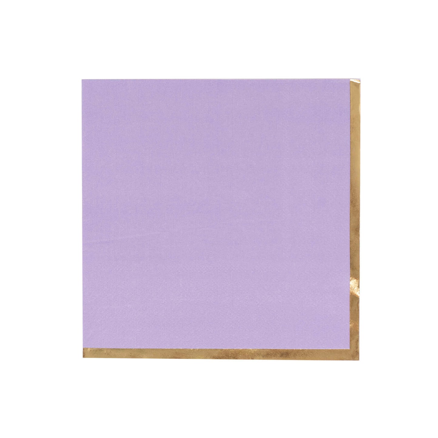 50-Pack Paper Beverage Napkins with Gold Foil Edge Lavender - Disposable 2 Ply Cocktail Napkins for Events 6.5"x6.5"