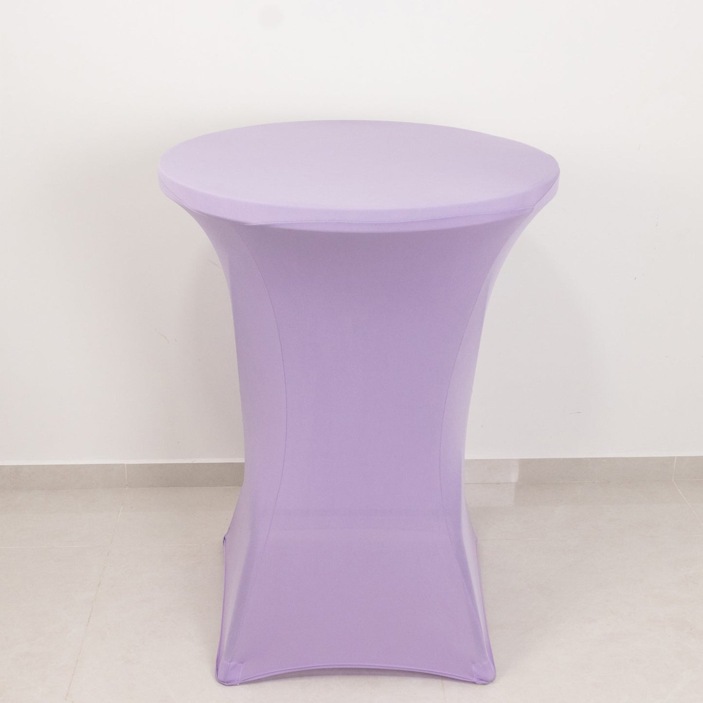 Spandex 30" Round Cocktail Table Cover Lavender Lilac - Easy to Maintain Stretch Fitted Highboy Tablecloth