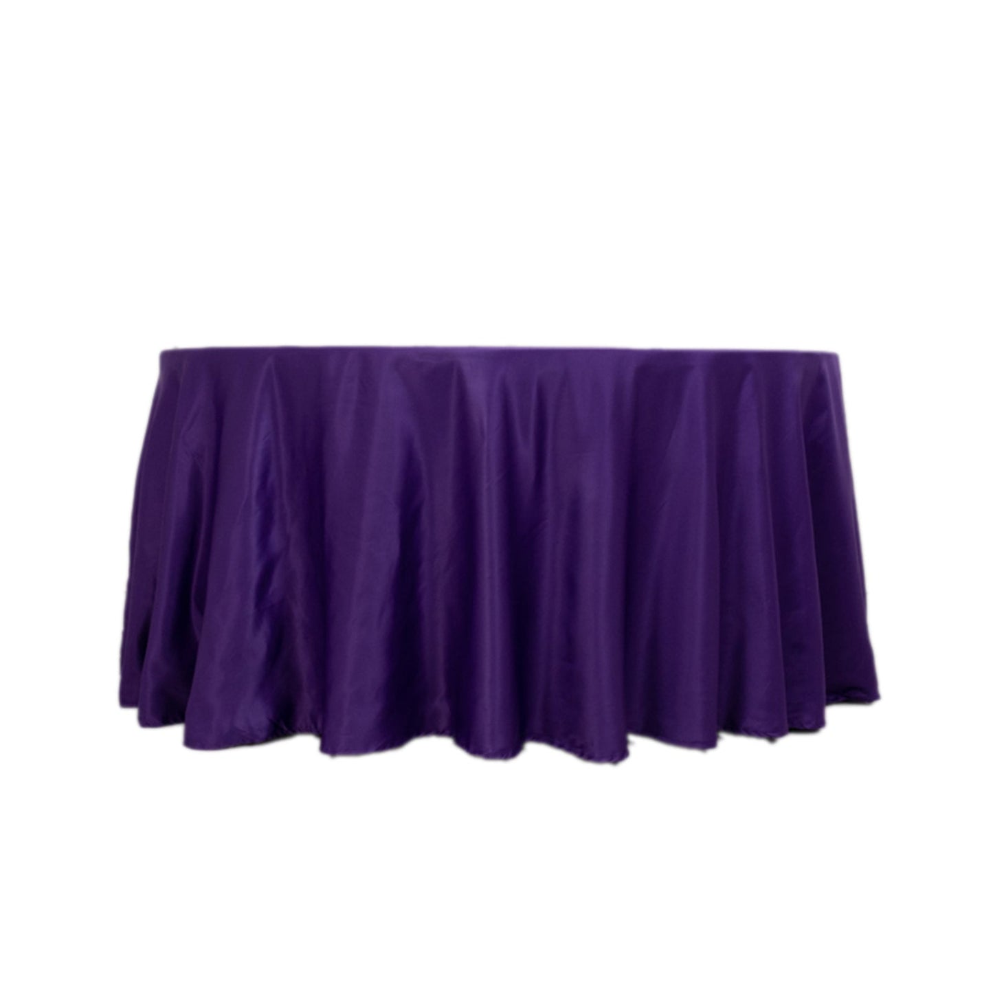 Lamour Satin 120" Round Tablecloth Purple - Seamless Table Cover with Soft Tempered Sheen