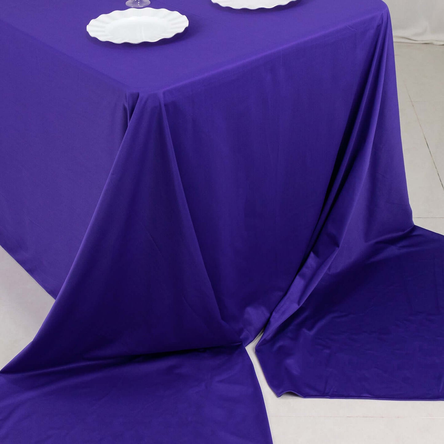 Scuba Rectangular 90"x156" Tablecloth Purple - Wrinkle Free, Stain Resistant & Seamless Table Cover