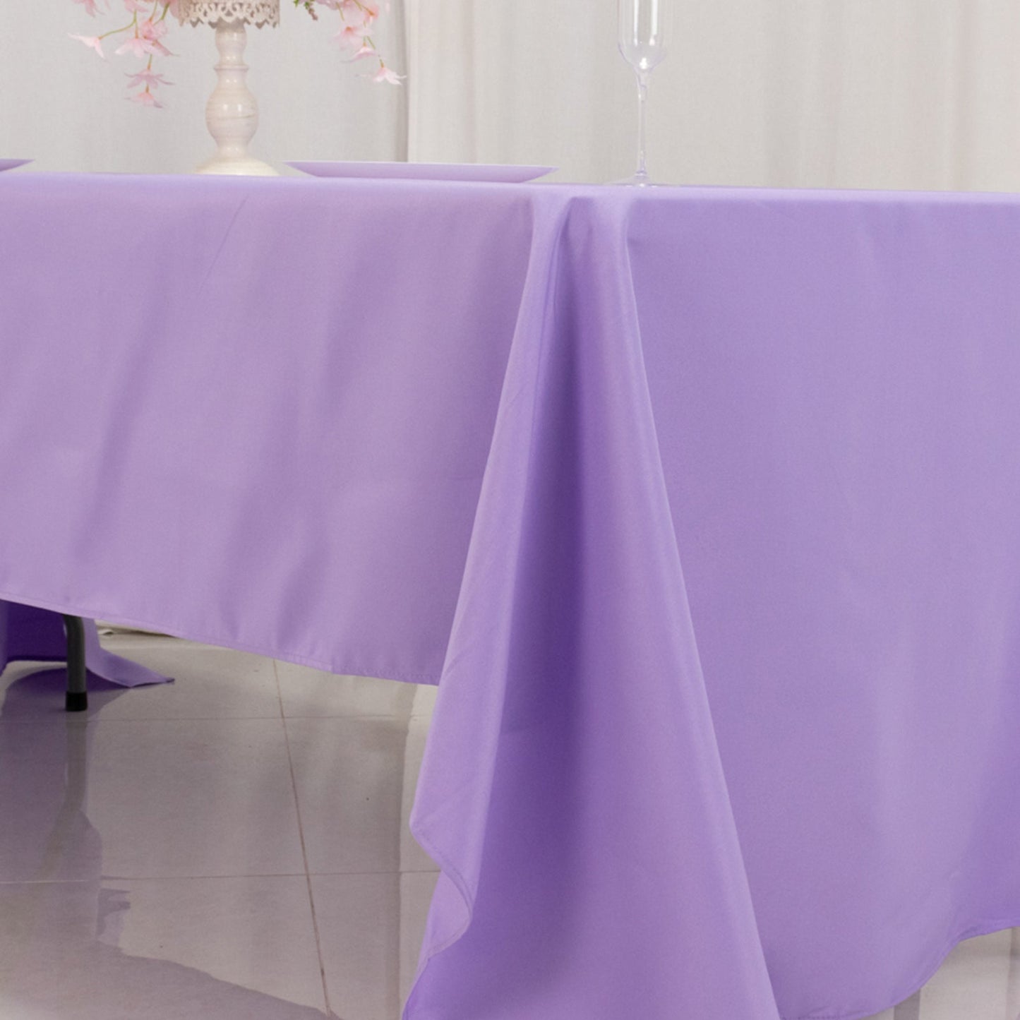 Premium Polyester 60"x126" Rectangle Tablecloth Lavender Lilac - Stain-Resistant 220GSM Finish Table Cover