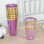 12-Pack Plastic Party Cups Transparent Purple with Gold Rim - Durable Disposable Tumblers for Drinks 17oz 5.5"