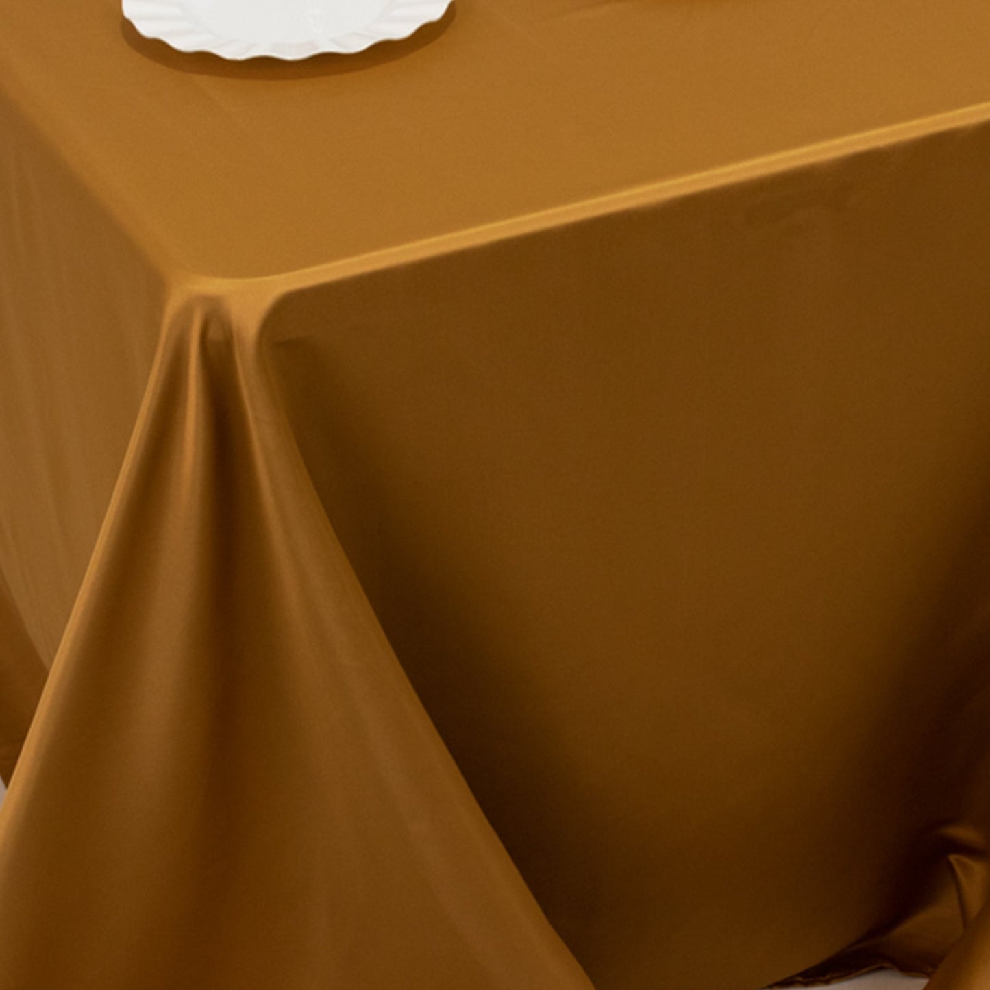 Lamour Satin 90"x132" Rectangle Tablecloth Gold - Soft & Silk-Like Seamless Table Cover for Weddings & Parties