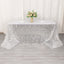 Mesh 90"x156" Rectangle Tablecloth Silver - Wave Sequin Embroidered Table Cover
