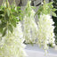 6 Pack Cream Silk Wisteria Vines Hanging Plants, Long Artificial Flowers Bushes - 4 Full Strands in 1 Bush - 21"