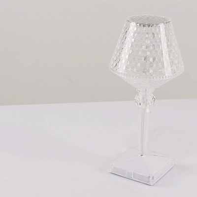 LED Acrylic Table Lamp Cup Shape Design Color Changing - Rechargeable Cordless Touch Control Accent Light 10"