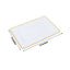 6-Pack Rectangular Acrylic Serving Trays White with Gold Beaded Rim - Food and Dessert Platters 9"x13"
