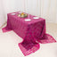 Mesh 90"x156" Rectangle Tablecloth Fuchsia/Silver - Wave Sequin Embroidered Table Cover