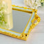 Resin Mirrored Rectangle Serving Tray 15"x10" in Mint Green with Gold Baroque Design, Stylish Decorative Vanity Tray Centerpiece