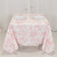 Polyester 70"x70" Table Overlay White - Pink French Toile Pattern for Refined Gatherings