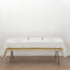 Linen-Like Paper 50"x108" Rectangle Tablecloth White - Disposable Airlaid Table Cover with Gold Striped Border