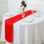Taffeta Fabric 12"x108" Table Runner Red - 3D Leaf Petal Design