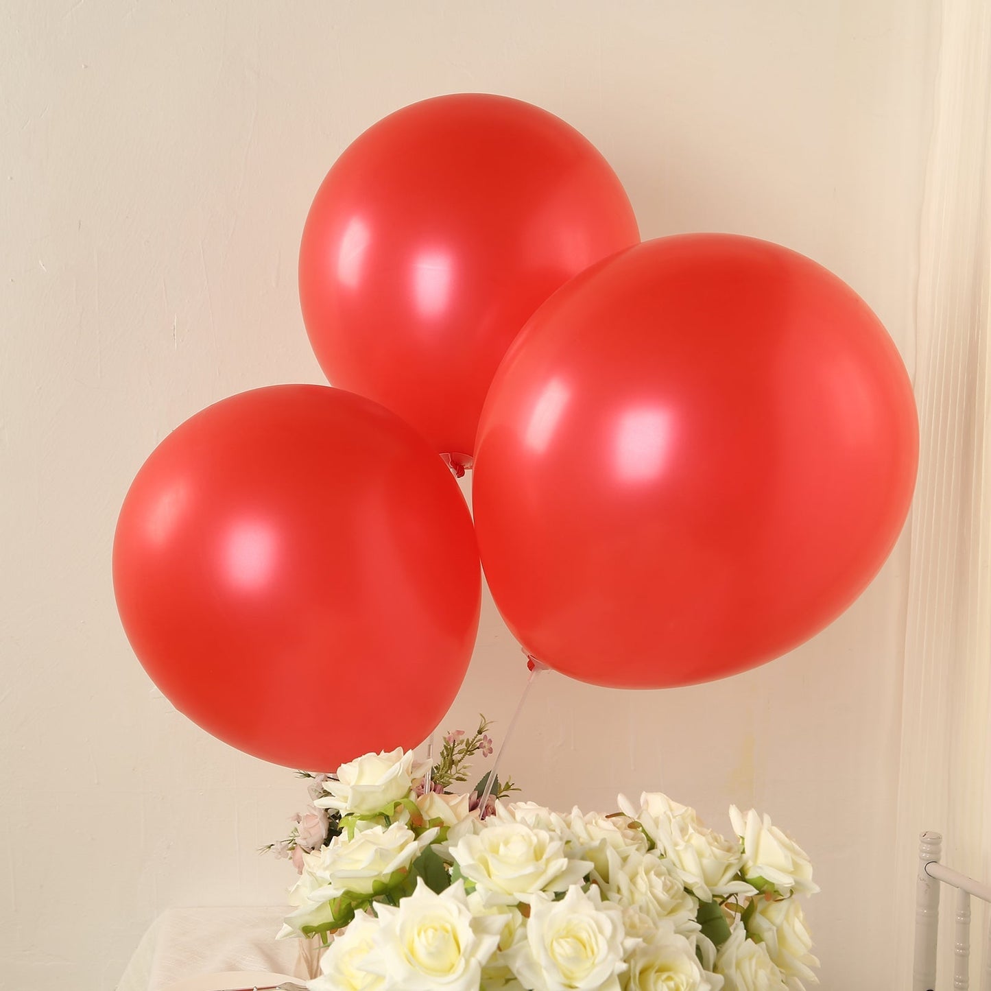 10 Pack Red Biodegradable Balloons, 18" Thickened Extra Strong Eco-friendly Latex Helium Party Balloons