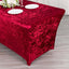 Crushed Velvet Fitted Rectangular 6ft Table Cover Red - Wrinkle-Free Stretchy Tablecloth