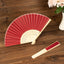 5 Pack Red Asian Silk Folding Fans Party Favors, Oriental Folding Fan Favors