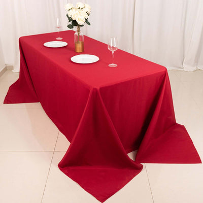 Polyester 90"x132" Rectangle Tablecloth Wine - Seamless Wrinkle-Resistant Table Cover