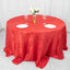 Taffeta 132" Round Tablecloth Red - Seamless Accordion Crinkle Table Cover
