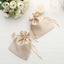 12 Pack 5"x7" Beige Satin Drawstring Wedding Party Favor Gift Bags