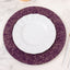 6-Pack Acrylic Round Charger Plates 13" in Purple with Gold Glitter Abstract Lines Pattern, Decorative Dinner Party Charger Tableware